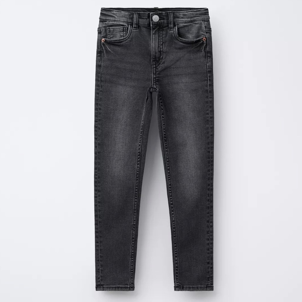 🆕 NWT- ZARA DARK GRAY KIDS SKINNY JEANS 6/7